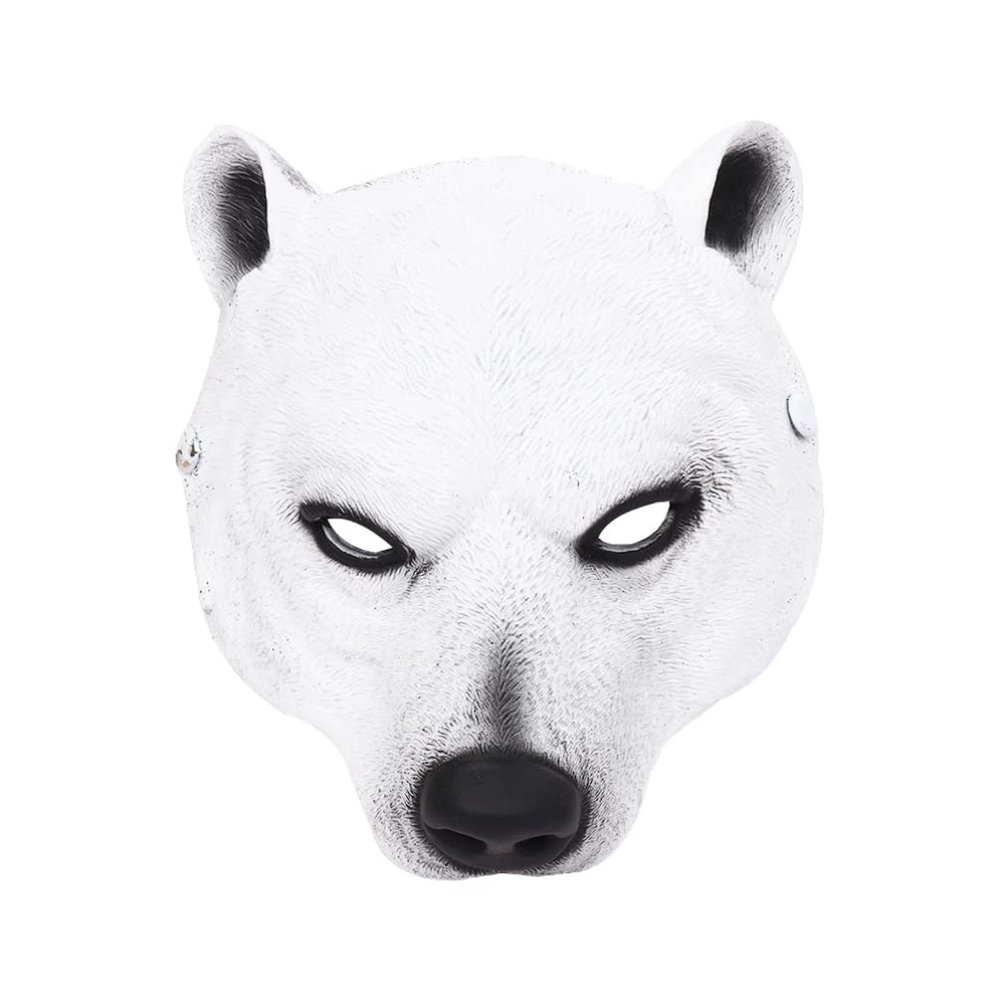 Abaodam Polar Bear Animal Mask 3D Face Mask for Halloween Party Dress up Kids Costume Prop Accessories 7.44X9.05 Inch
