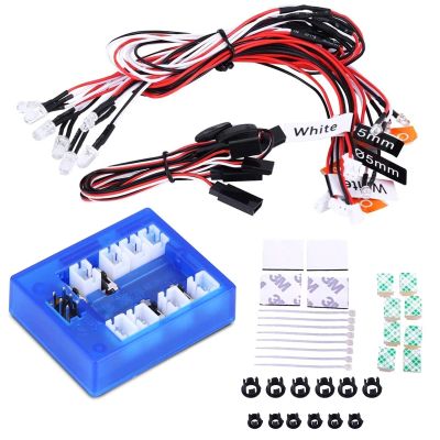 HTLNUZD 12 RC LED Lights New System Kit Simulation Flashing Lights, for 1/10 1/8 Scale Remote Control Models Car Truck Crawler HSP HPI AXIAL RC4WD Traxxas Lighting Accessory