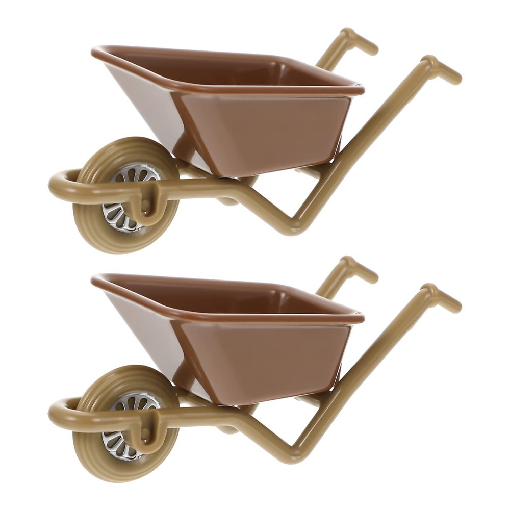 Zerodeko Miniature Wheelbarrow Simulation Cart Model 3.54X1.57X1.57In Mini Cart Ornament for Dollhouse Accessories Micro Landscape Decorations Home Desk Display