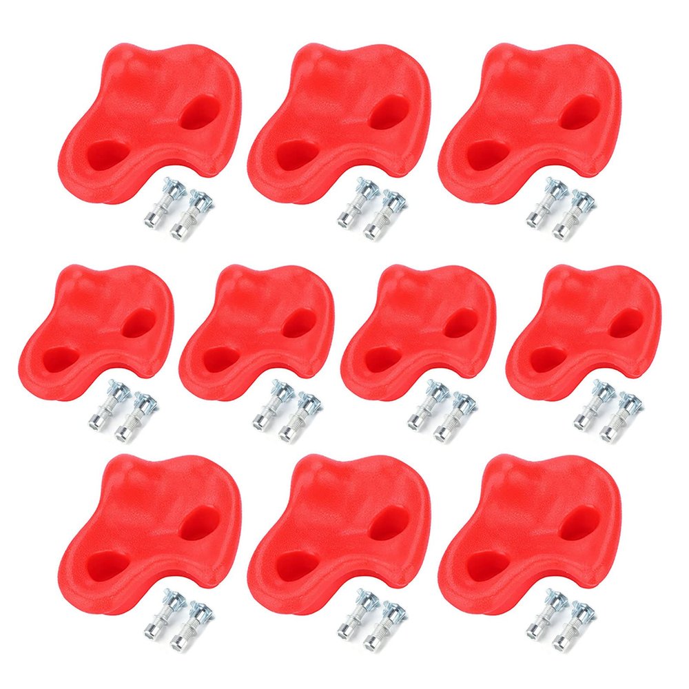 10PCS Textured Rock Climbing Stone Rocks Wall Stones Kids Assorted Kit DIY Rock Wall for Kids (Red),Plastic Climbing Stone, Plastic Climbing Stone, 10PCS Textured Rock ClimbiClimbing Stone Plast
