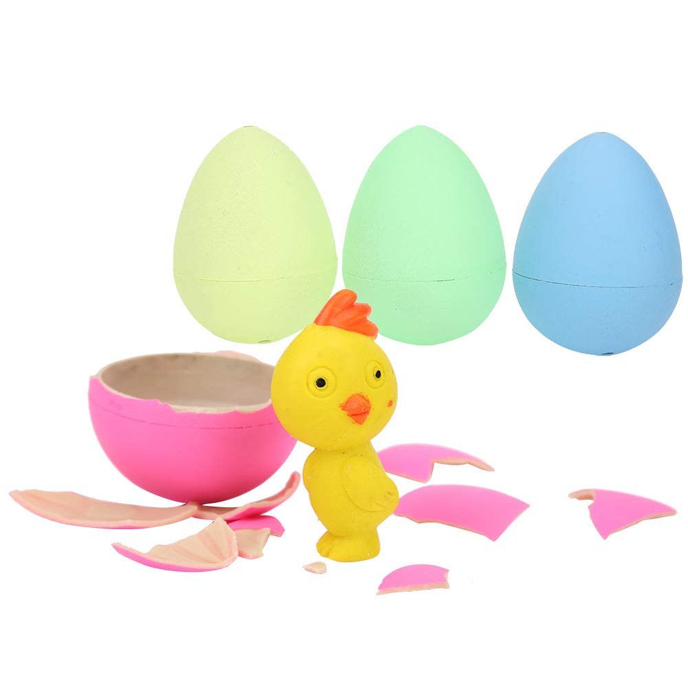 4pcs Easter Eggs with Toy Inside Egg Decorating Kit Grow in Water Children Kid Toddler Boys Girls Christian Religious Eggs Toys