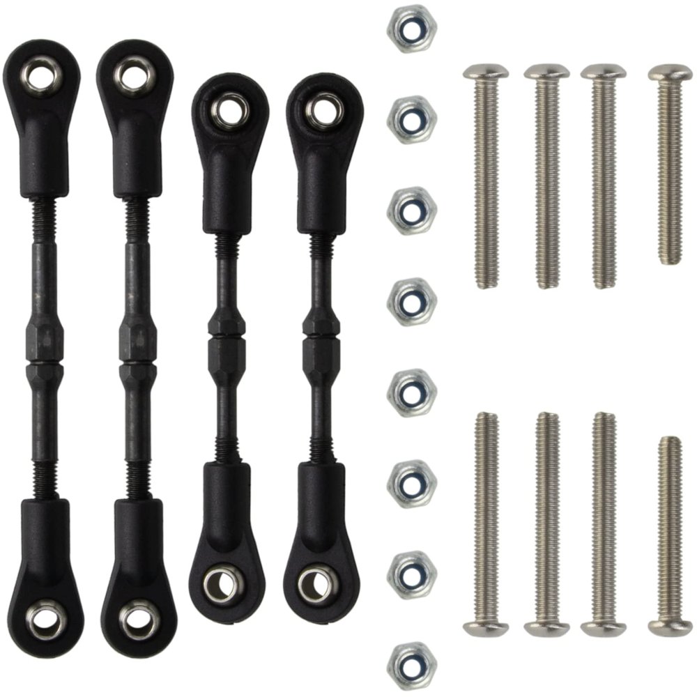 HobbyMarking 1/10 RC Car Adjustable Steering Turnbuckle Camber Linkage Rod Set for Tamiya TT-02B Chassis Hop-up Upgrade Parts