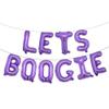 16 inch Lets Boogie Balloons Banner 1980s for 70's 80's Disco Themed Party Decoration Birthday Party Supply Ballon (Lets Boogie Purple) view 1