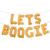 16 inch Lets Boogie Balloons Banner 1980s for 70's 80's Disco Themed Party Decoration Birthday Party Supply Ballon (Lets Boogie Orange) view 1