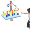 HearthSong Giant Inflatable Ring Toss Backyard Carnival Game with 60 Inch Vinyl Inflatable Scoring Mat with Scoring Posts, 8 Inflatable Rings Included view 1