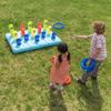HearthSong Giant Inflatable Ring Toss Backyard Carnival Game with 60 Inch Vinyl Inflatable Scoring Mat with Scoring Posts, 8 Inflatable Rings Included view 3