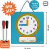 Scribbledo Writable Dry Erase Learning Clock for Kids Write & Wipe Demonstration Clock for Kids Learning to Tell Time Classrooms and Homeschool Supplies view 2