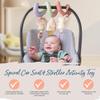 Itzy Ritzy Spiral Car Seat & Stroller Activity Toy - Stroller & Car Seat Toys for Ages 0 Months and Up - Hanging Toys Include Dangling Ring, Mirror and Textured Ribbons (Pastel Rainbow) view 3