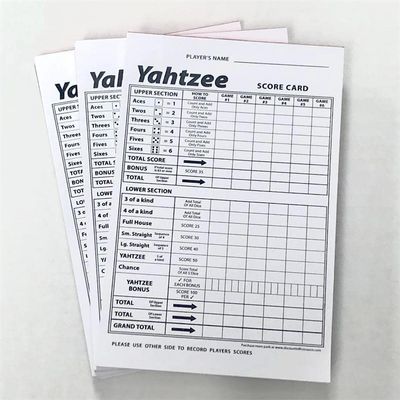 Yahtzee Dice Game Double-Sided Score Cards (3 Pads of 100 Sheets)