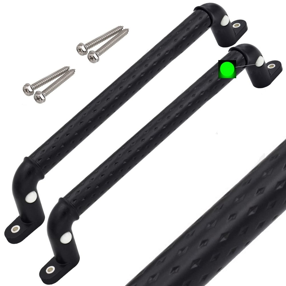 Dakzhou Set of 2 Playground Safety Handles Glow-in-The-Dark 17" Metal Non-Slip Solid Swing Set Kids Safety Hand Grips