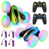 FunsLane 2 Pack Remote Control Car Toys for Kids, RC Stunt Cars with Wheel Lights, 2.4GHz Drift High Speed 4WD Off Road Double Sided 360 Rotating Cars, for Boys Girls view 1