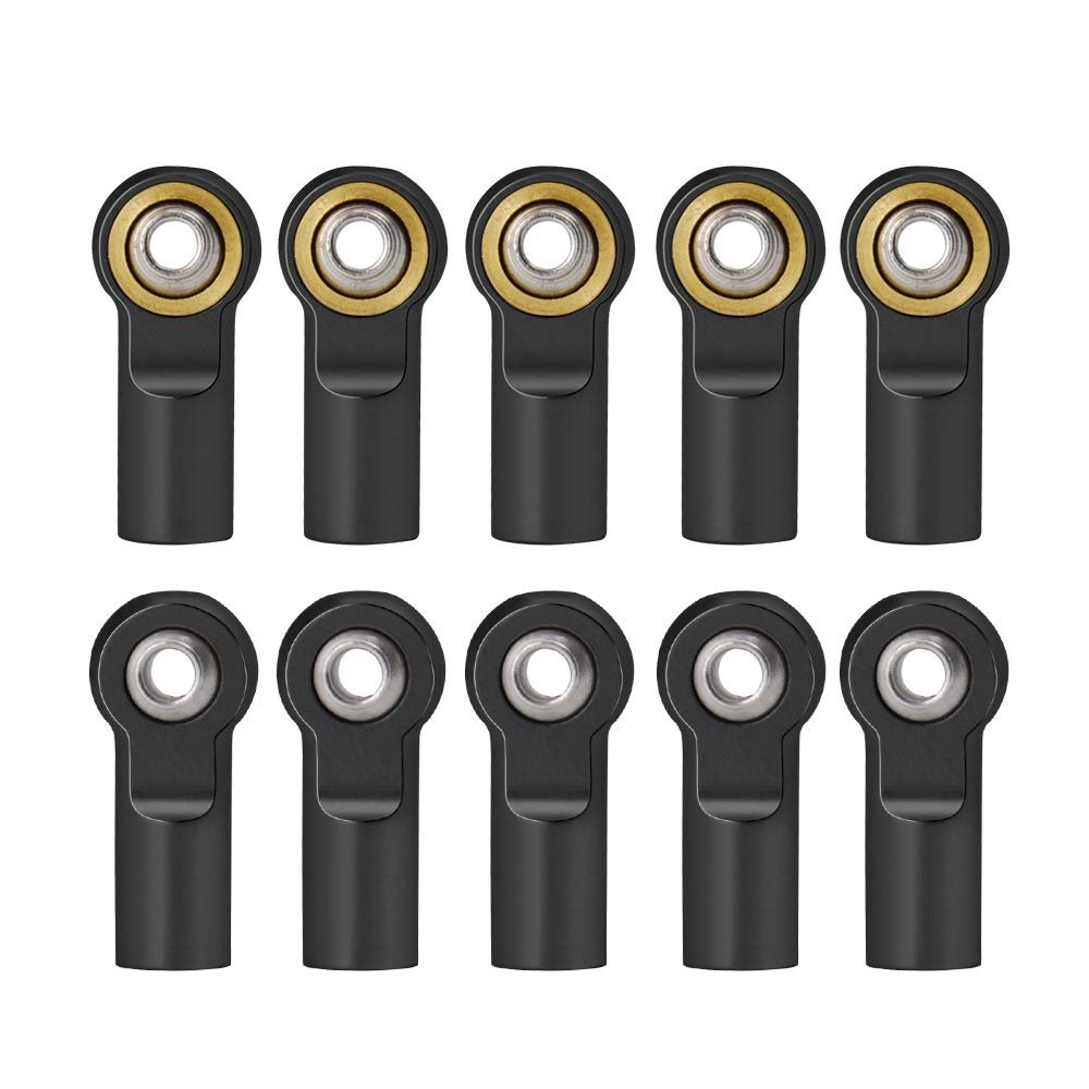 10/20Pcs M4 Aluminum Tie/Push Rod Ends Steel Ball CW for RC Tamiya Truck Crawler (Color : Black 10pcs)