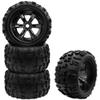 GLOBACT 1/8 1/10 17mm Hex RC Wheels and Tires RC Monster Truck Buggy PreGlued RC Tires and Rims with Foam Inserts for 1/10 TRX ERevo T-Maxx Summit Arrma KRATON Outcast RC Monster Truck (4Pcs) view 1