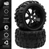 GLOBACT 1/8 1/10 17mm Hex RC Wheels and Tires RC Monster Truck Buggy PreGlued RC Tires and Rims with Foam Inserts for 1/10 TRX ERevo T-Maxx Summit Arrma KRATON Outcast RC Monster Truck (4Pcs) view 3
