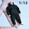 1/12 Scale Clothes Accessories Black Pullover Hoodie Sweater Pants Sweatpants Suit for 6'' Action Figure Body view 2