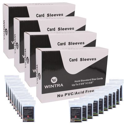 WINTRA 2000 Count Penny Card Sleeves, 2-5/8 x 3-5/8'' Soft Protective Inner Sleeves,Ultra Clear Baseball Card Protectors