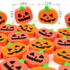 36 Pcs Halloween Pumpkin Erasers Bulk Mini Pencil Erasers Kids Cute Eraser for Classroom Homework Rewards School Student Prizes Holiday Party Favors Decorations Orange view 2