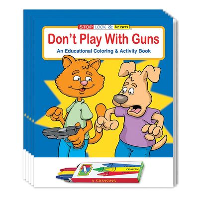 ZOCO  Gun Safety Coloring Books for Kids (50 Bulk Pack, With Crayons)  Police & Law Enforcement Educational Handouts  Games, Puzzles & Activities