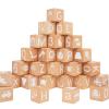 AXEARTE Alphabet Letters Stacking Blocks, 26 Wooden ABC Building Blocks for Toddlers, Number, Animals Icons on Every Side, Preschool Learning Educational Toys Montessori Sensory Toys for Kids view 1
