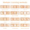 AXEARTE Alphabet Letters Stacking Blocks, 26 Wooden ABC Building Blocks for Toddlers, Number, Animals Icons on Every Side, Preschool Learning Educational Toys Montessori Sensory Toys for Kids view 2