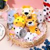 Aoriher 6 Pcs Mini Stuffed Forest Animal Bulk Jungle Plush Animal 4 Inch Plush Elephant Lion Tiger Giraffe Panda for Baby Shower Christmas Birthday Gift Stuffer Themed Party Decoration(Lovely) view 2