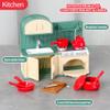 TAKIHON Dollhouse Furniture, Kitchen & Bathroom Toy Set,Fridge Washing Machine Set for Kids,Dollhouse Miniature Accessories,Educational Pretend Play Toys for Toddler,Boys & Girls view 2