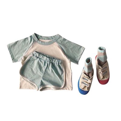 Baby Newborn Infant Girls Boys Cotton Summer Patchwork Color Block Short Sleeve Tshirt Clothe (Sky Blue-`, 3-4 Years)