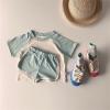 Baby Newborn Infant Girls Boys Cotton Summer Patchwork Color Block Short Sleeve Tshirt Clothe (Sky Blue-`, 3-4 Years) view 2