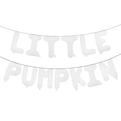 16 Inch Little Pumpkin Letter Balloons Multicolor Mylar Aluminum Foil for Thanksgiving Day Halloween Party Decoration (LITTLE PUMPKIN White)