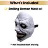 Wellinology Smiling Demon Halloween Scary Mask, Latex Creepy Realistic Ghost Devil Zombie Cosplay Costume Mask Party Props (White Smiling Demon) view 2