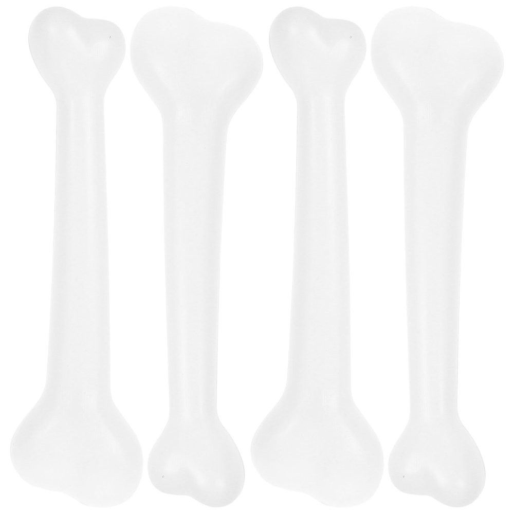 Abaodam Plastic Bones 4Pcs Halloween Props Cosplay Props Fake Human Skeleton Plastic Bones Tricky Toys Model Dog Toy Halloween Party Decor (4Pcs, White) Skeleton