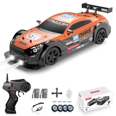 Sakeye RC Drift Car 2.4GHz 1:16 Scale 4WD High Speed Remote Control Cars Vehicle with LED Lights Two Batteries and Drifting Tires Racing Sport Toy Cars for Adults Boys Girls Kids