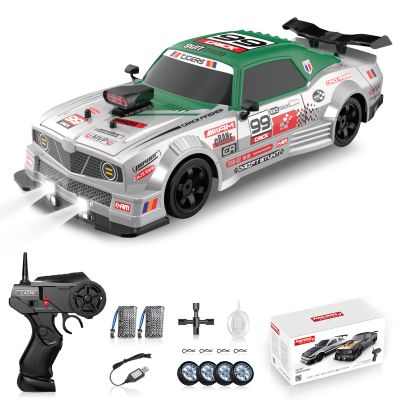 Sakeye RC Drift Car 2.4GHz 1:16 Scale 4WD High Speed Remote Control Cars Vehicle with LED Lights Two Batteries and Drifting Tires Racing Sport Toy Cars for Adults Boys Girls Kids