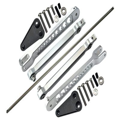GPM For Losi 1/10 Hammer Rey U4-LOS03030 Upgrade Parts Aluminum 7075-T6 Rear Anti Swing Rod & Stabilizer Bar - 23Pc Set Silver