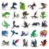 50Pcs Magic Dragons Stickers, Pterosaur Fantasy Dragon Vinyl Waterproof Decals for Water Bottles, Luggage, Computer, Cellphone, Skateboard, Dragons Stickers for Kids Teens view 3