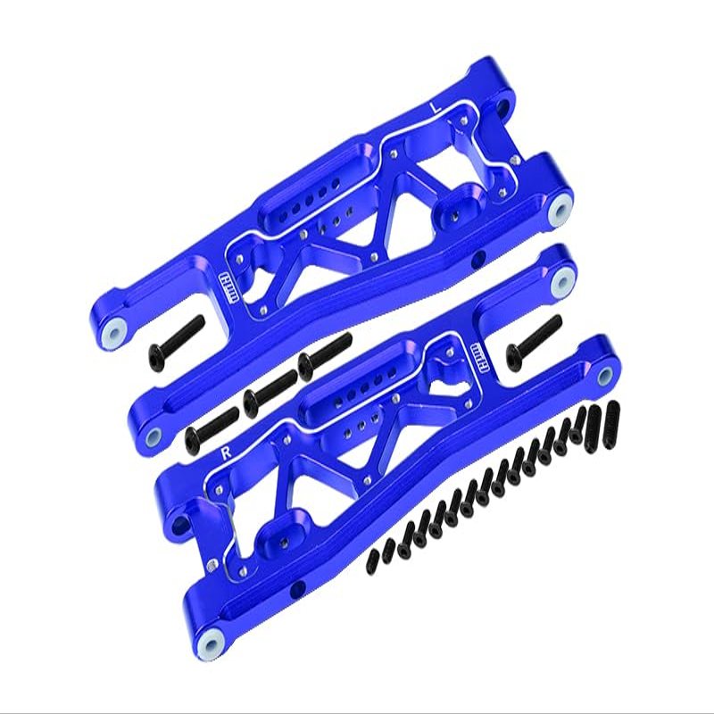 Aluminum 6061-T6 Front Lower Arms For Traxxas 1/8 4WD Sledge Monster Truck 95076-4 - 23Pc Set Blue