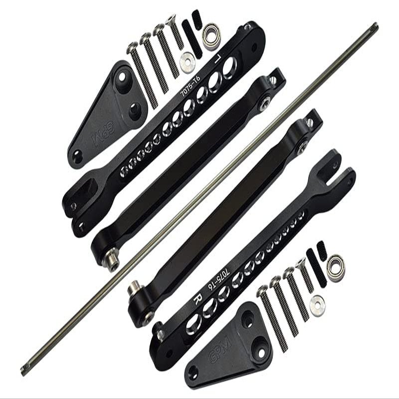 GPM For Losi 1/10 Hammer Rey U4-LOS03030 Upgrade Parts Aluminum 7075-T6 Rear Anti Swing Rod & Stabilizer Bar - 23Pc Set Black