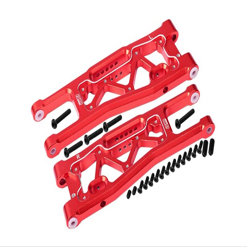 Aluminum 6061-T6 Front Lower Arms For Traxxas 1/8 4WD Sledge Monster Truck 95076-4 - 23Pc Set Red