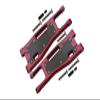Aluminum 6061-T6 Front Lower Arms + Carbon Fibre Dust-Proof Protection Plate For Traxxas 1/8 4WD Sledge Monster Truck 95076-4 - 25Pc Set Red view 1