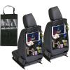 2 Packs Car Organiser Car Seat Organiser Tablet Holder Storage Kick Mats Kids Toys iPad Tablet Pockets Car Accessories (Black X2) view 1