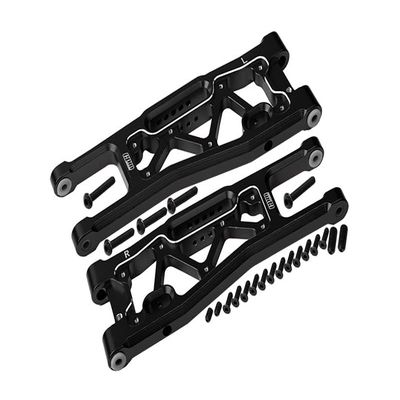 Aluminum 6061-T6 Front Lower Arms For Traxxas 1/8 4WD Sledge Monster Truck 95076-4 - 23Pc Set Black