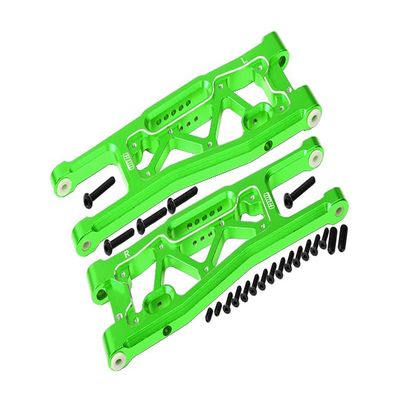 Aluminum 6061-T6 Front Lower Arms For Traxxas 1/8 4WD Sledge Monster Truck 95076-4 - 23Pc Set Green