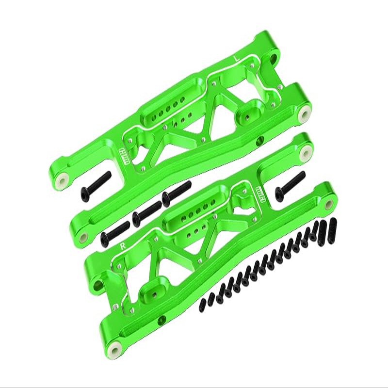 Aluminum 6061-T6 Front Lower Arms For Traxxas 1/8 4WD Sledge Monster Truck 95076-4 - 23Pc Set Green