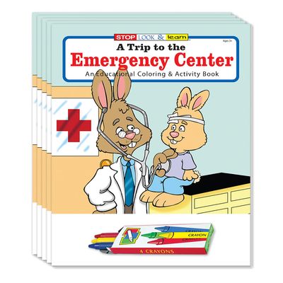 ZOCO Emergency Room (ER) Coloring Books for Kids (50 Bulk Pack, With Crayons) Learn About Hospitals, Doctors & Nurses Educational Activity Book for Hospital Visits
