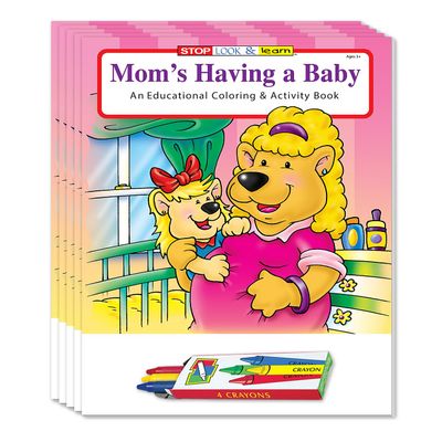 ZOCO Mom's Having a Baby Educational Coloring Books (50 Bulk Pack, with Crayons) New Baby in The Family Book Games, Puzzles, Fun Activities for Kids