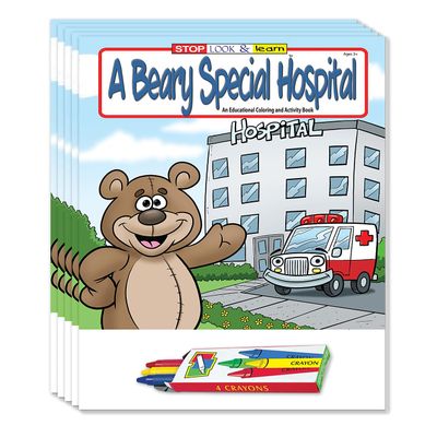 ZOCO Coloring & Activity Books for Kids in Hospital (50 Bulk Pack, with Crayons) Fun Educational Activities Pediatric Care Supplies