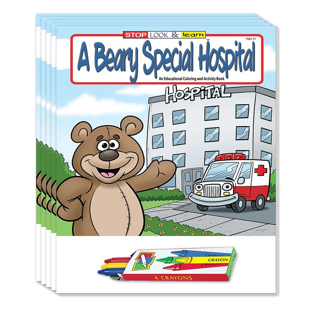 ZOCO  Coloring & Activity Books for Kids in Hospital (50 Bulk Pack, with Crayons)  Fun Educational Activities  Pediatric Care Supplies