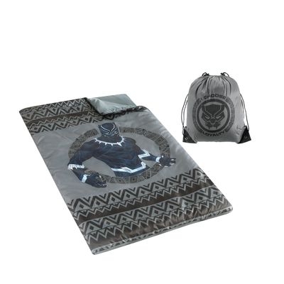 Marvel Black Panther 2-Piece Sling Bag and Sleeping Bag Set - 30" W x 54" L, Lightweight and Portable, Ages 3+, Perfect for Travel, Camping, and Sleepovers
