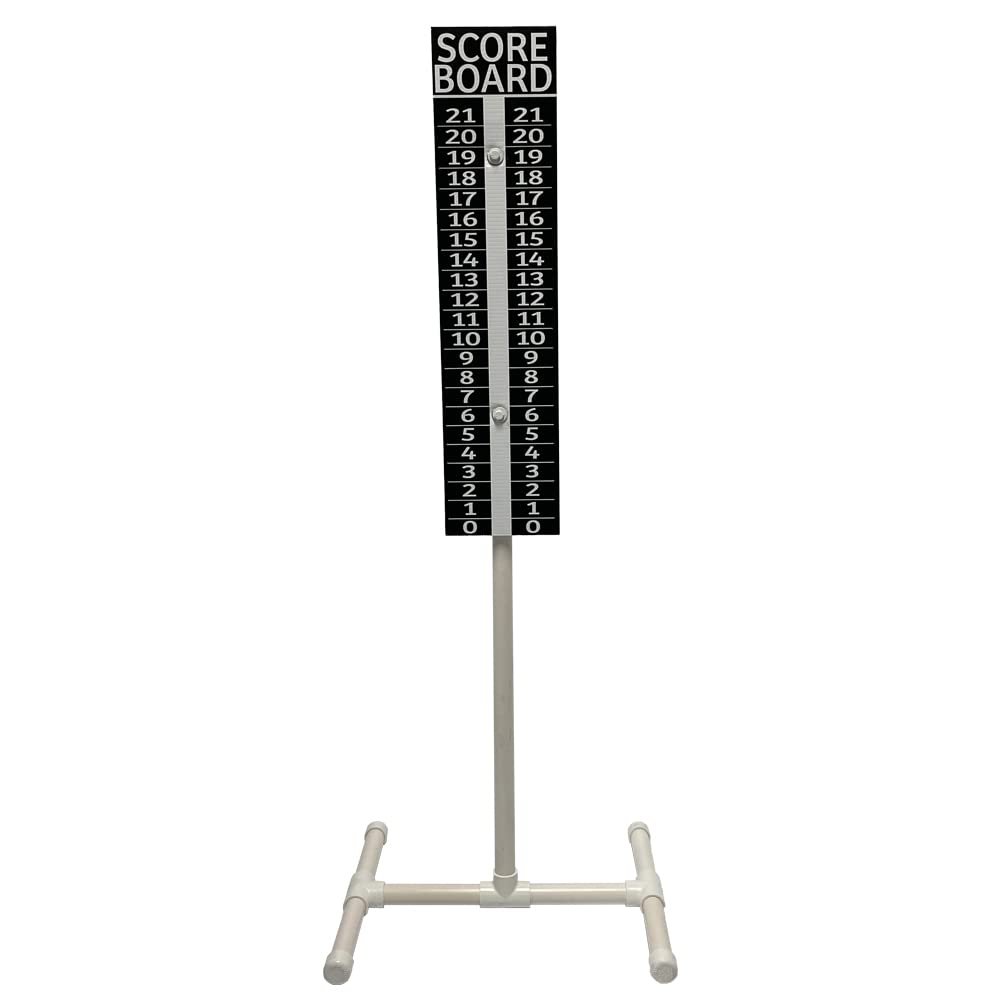 Cornhole Scoreboard w/ 44" Stand - Score Keeper Sign - Cornhole - Ladder Ball - Horseshoes - Washer Toss (Yellow)