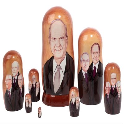 Golden Cockerel LDS Prophets Nesting Doll 8pc./8''
